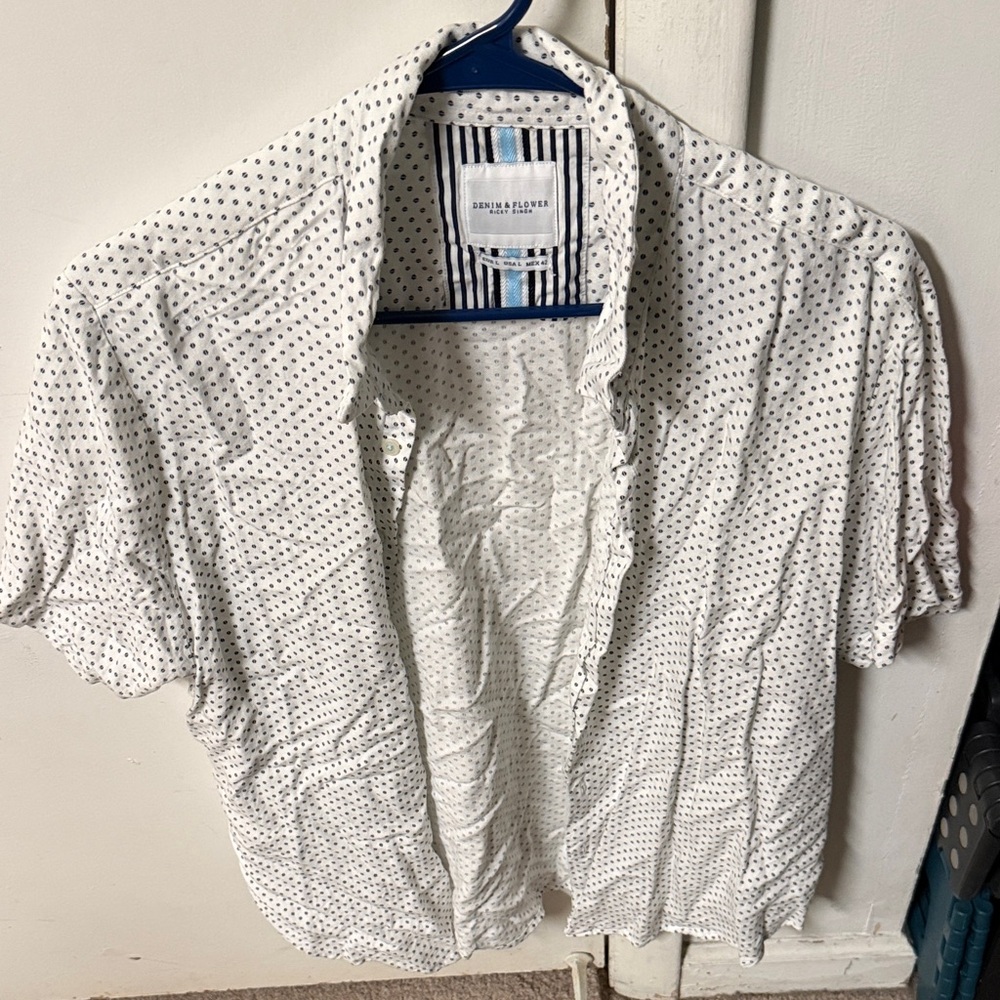 Denim & Flower Navy Striped Shirt